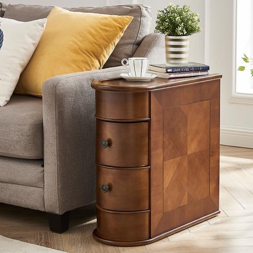 Solid Manufactured Wood Nightstand - Walnut