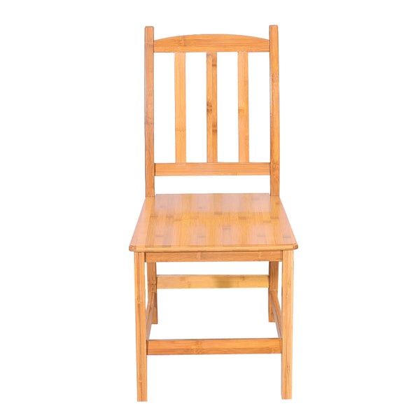 2pcs Sturdy Bamboo Dining Chairs Wood Color