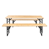 Picnic Combo 3PCS Set, 5.8FT Wood Table and Bench Set