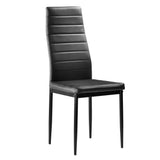 6pcs Elegant Assembled Stripping Texture High Backrest Dining Chairs Black (Replacement code: BSTWCEZKMG)