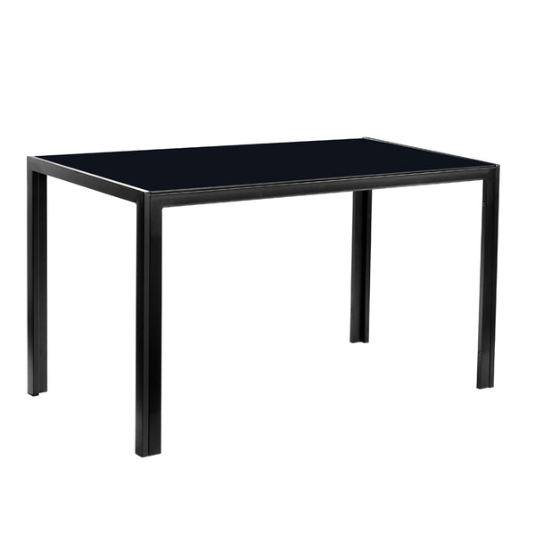 Simple Assembled Tempered Glass & Iron Dinner Table Black(Replacement code: 21491449)