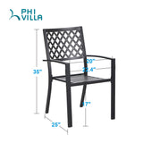 Metal Outdoor Stackable Dining Armchair (Set of 2)