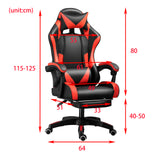 PU gaming chair, swivel recliner with adjustable backrest and seat height, high back gaming chair with footrest, office chair with 360° swivel, suitable for office or gaming