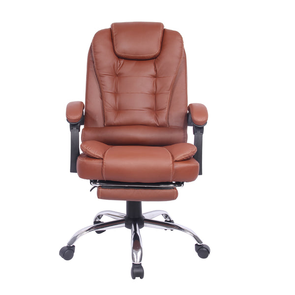 High Back Office Chair, Adjustable Ergonomic Office Chair, Executive PU Leather Swivel Work Chair with Lumbar Support, Computer Desk Chair with Footrest for Home Office Furniture