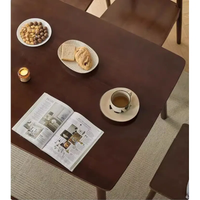 Solid Walnut Dining Table With Six Cushion Chairs