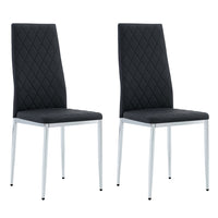 Set of 2 Dining Chairs with Chrome Legs