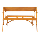 138.5*137*75cm Solid Wood Load-Bearing 150kg Dual-Purpose Conjoined Table And Chair Yellow