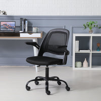 Office chair, home computer chair comfortable long sitting, with mesh backrest, ergonomic student desk writing chair lift swivel office chair black