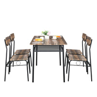 Rectangular Disassembly and Assembly P2 Board Iron Compartment 1 Table 4 Chairs Dining Table and Chair Set Natural Color