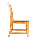 2pcs Sturdy Bamboo Dining Chairs Wood Color