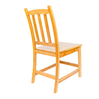 2pcs Sturdy Bamboo Dining Chairs Wood Color