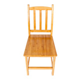 2pcs Sturdy Bamboo Dining Chairs Wood Color