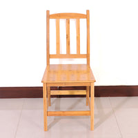 2pcs Sturdy Bamboo Dining Chairs Wood Color