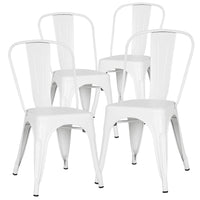 a Set of 4, Navy Chairs, Metal Chairs, Dining Chairs, Restaurant/Beach Chairs, White