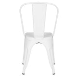 a Set of 4, Navy Chairs, Metal Chairs, Dining Chairs, Restaurant/Beach Chairs, White