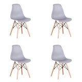 Living Room Chairs/Dining Chairs/Desk Chairs/Office Chairs/Leisure Chairs/Natural Beech Chairs with ABS backrest, a Set of 4