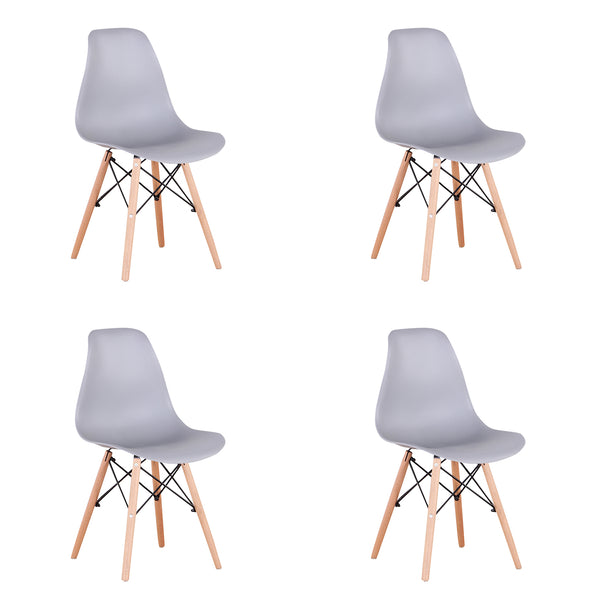 Living Room Chairs/Dining Chairs/Desk Chairs/Office Chairs/Leisure Chairs/Natural Beech Chairs with ABS backrest, a Set of 4