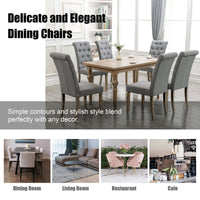 Aristocratic Style Dining Chair Noble and Elegant Solid Wood Tufted Dining Chair Dining Room Set (Set of 2)