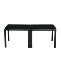 Coffee Table Set of 2, Square Modern Table with Tempered Glass Finish for Living Room,Black