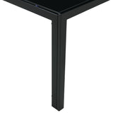 Coffee Table Set of 2, Square Modern Table with Tempered Glass Finish for Living Room,Black