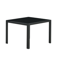 Coffee Table Set of 2, Square Modern Table with Tempered Glass Finish for Living Room,Black