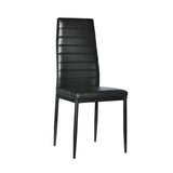 6pcs Elegant Assembled Stripping Texture High Backrest Dining Chairs Black (Replacement code: BSTWCEZKMG)