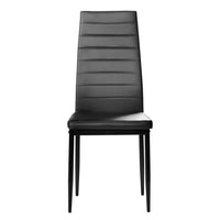 6pcs Elegant Assembled Stripping Texture High Backrest Dining Chairs Black (Replacement code: BSTWCEZKMG)