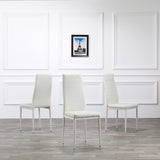 6pcs Elegant Assembled Stripping Texture High Backrest Dining Chairs B White(Replace encoding: 36210827)