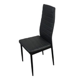 4pcs Elegant Assembled Stripping Texture High Backrest Dining Chairs Black（Replace encoding：13028198-18410366）