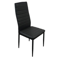 4pcs Elegant Assembled Stripping Texture High Backrest Dining Chairs Black（Replace encoding：13028198-18410366）