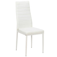 4pcs Elegant Assembled Stripping Texture High Backrest Dining Chairs White(Alternate code: 86358020)