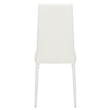 4pcs Elegant Assembled Stripping Texture High Backrest Dining Chairs White(Alternate code: 86358020)