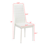 4pcs Elegant Assembled Stripping Texture High Backrest Dining Chairs White(Alternate code: 86358020)