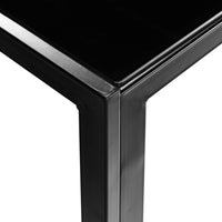 Simple Assembled Tempered Glass & Iron Dinner Table Black(Replacement code: 21491449)