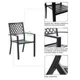 Metal Outdoor Stackable Dining Armchair (Set of 2)