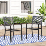 Metal Outdoor Stackable Dining Armchair (Set of 2)