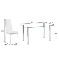 Simple Assembled Transparent Glass & Iron Dinner Table