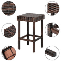 Bar Stool-Table and Chair Set of 5 Brown Gradient