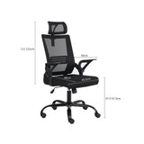 Ergonomic mesh executive office chair, computer chair with lumbar support and adjustable armrest, comfortable work desk and chair, suitable for conference office and family (black)