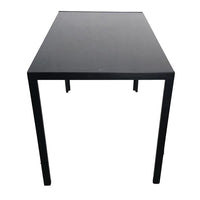 Simple Assembled Tempered Glass & Iron Dinner Table Black