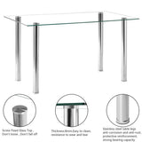 Simple Assembled Transparent Glass & Iron Dinner Table