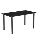 120*70*75CM DA154 Simple Round Tube Table Leg Table Black