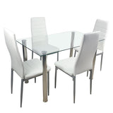 110cm Dining Table Tempered Glass Dining Table（only table）