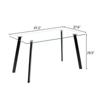 Hot 5 Piece Dining Table Set 4 Chairs Glass Metal Kitchen Room Furniture Black