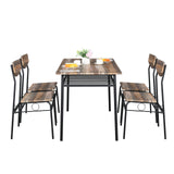 Rectangular Disassembly and Assembly P2 Board Iron Compartment 1 Table 4 Chairs Dining Table and Chair Set Natural Color