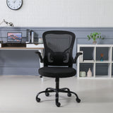 Computer Chair Swivel Rolling Executive Work Chair with Lumbar Support Arm, Home Office Chair Ergonomic Office Desk Chair Mesh, Adjustable Armrests Adult Black