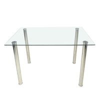 110cm Dining Table Tempered Glass Dining Table（only table）