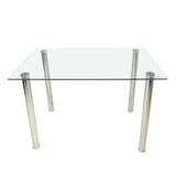 110cm Dining Table Tempered Glass Dining Table（only table）