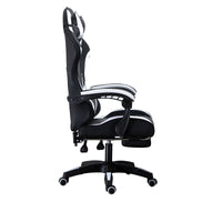 PU gaming chair, swivel recliner with adjustable backrest and seat height, high back gaming chair with footrest, office chair with 360° swivel, suitable for office or gaming