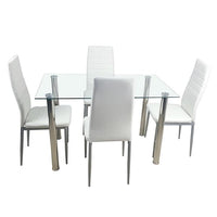 110cm Dining Table Tempered Glass Dining Table（only table）